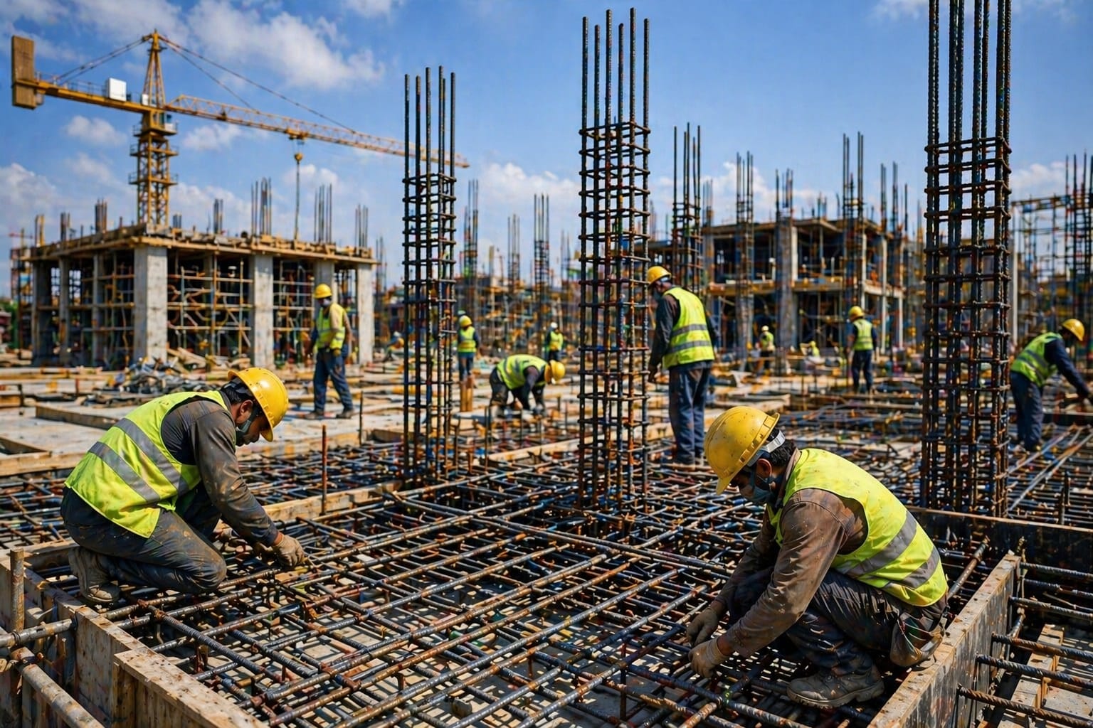 Civil works and reinforcement execution on site