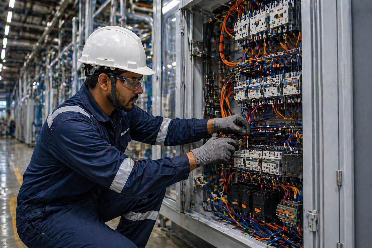 Electrical panel and cable system work