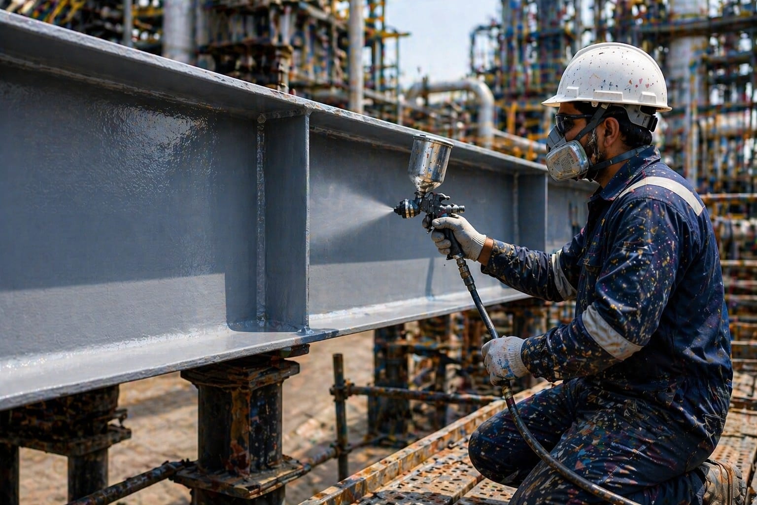 Industrial protective paint application