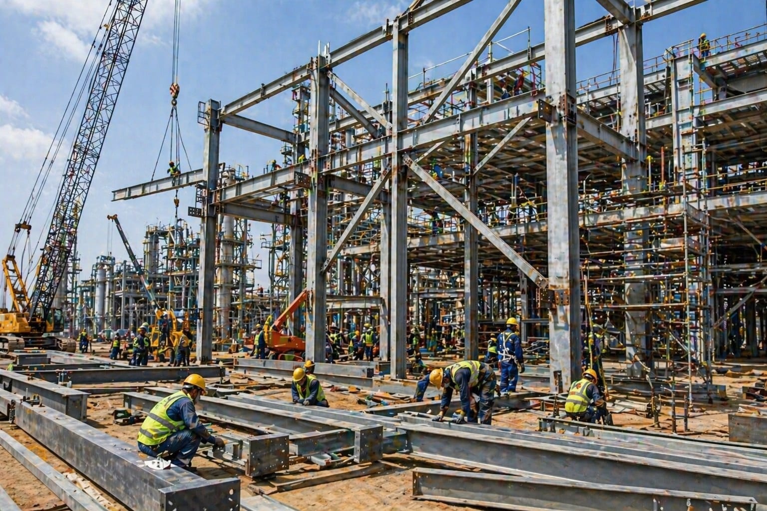 Skilled manpower teams mobilized at industrial site